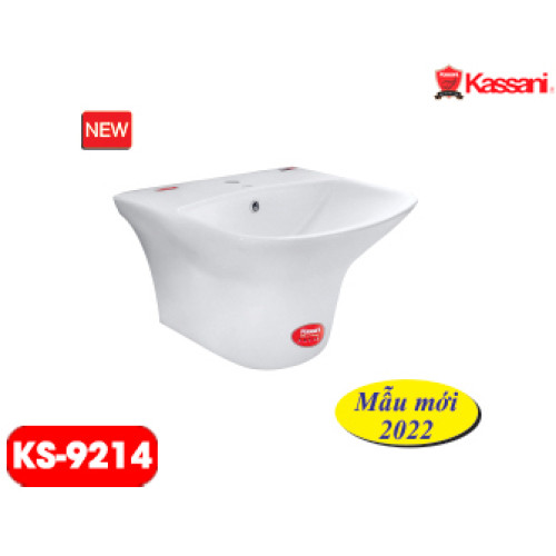 CHẬU LAVABO TREO TƯỜNG LIỀN KHỐI KASSANI 9214